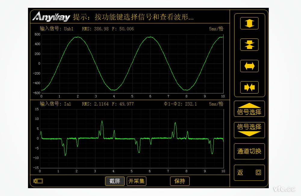 變頻空調(diào)輸入電壓、電流波形圖