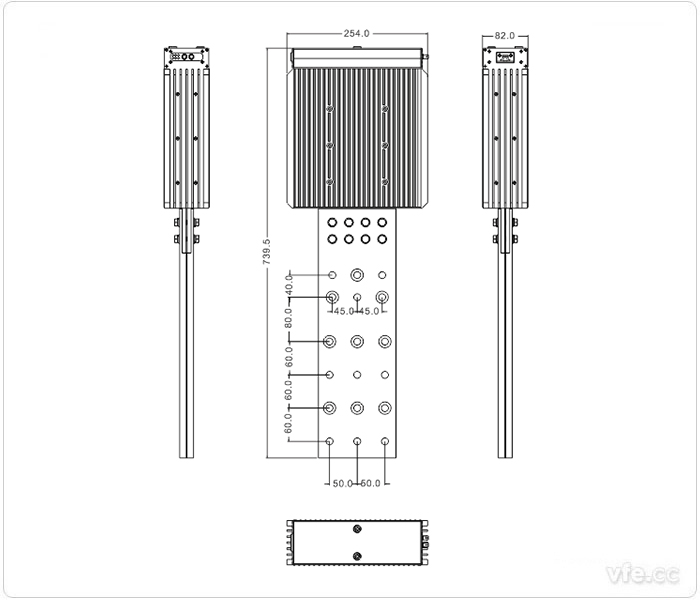 1000A、1500A、2000A刀片式SP變頻功率傳感器外形尺寸(單位：mm)
