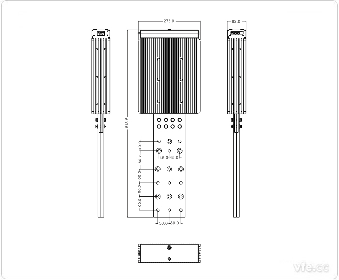 2500A、3000A、3500A刀片式SP變頻功率傳感器外形尺寸(單位：mm)